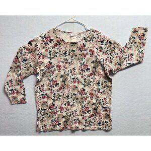 Vintage Bobbie Brooks Sport Mutli Color Floral 3/4 Sleeve Shirt Blouse Top SM/MD